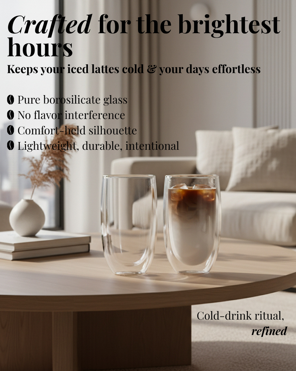 Solei Solstice Cup — 15 oz Double Wall Glass Cup