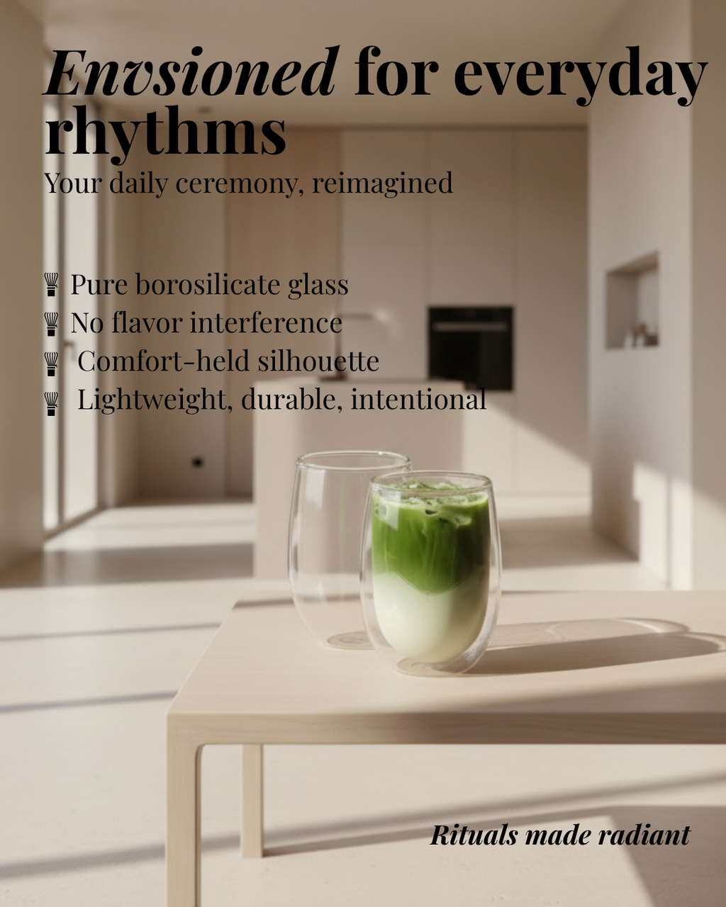 Solei Ritual Cup — 12 oz Double Wall Glass Cup