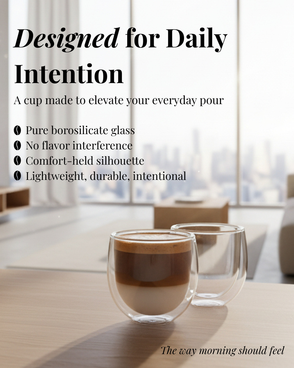 Solei Dawn Cup — 8.4 oz Double Wall Glass Cup