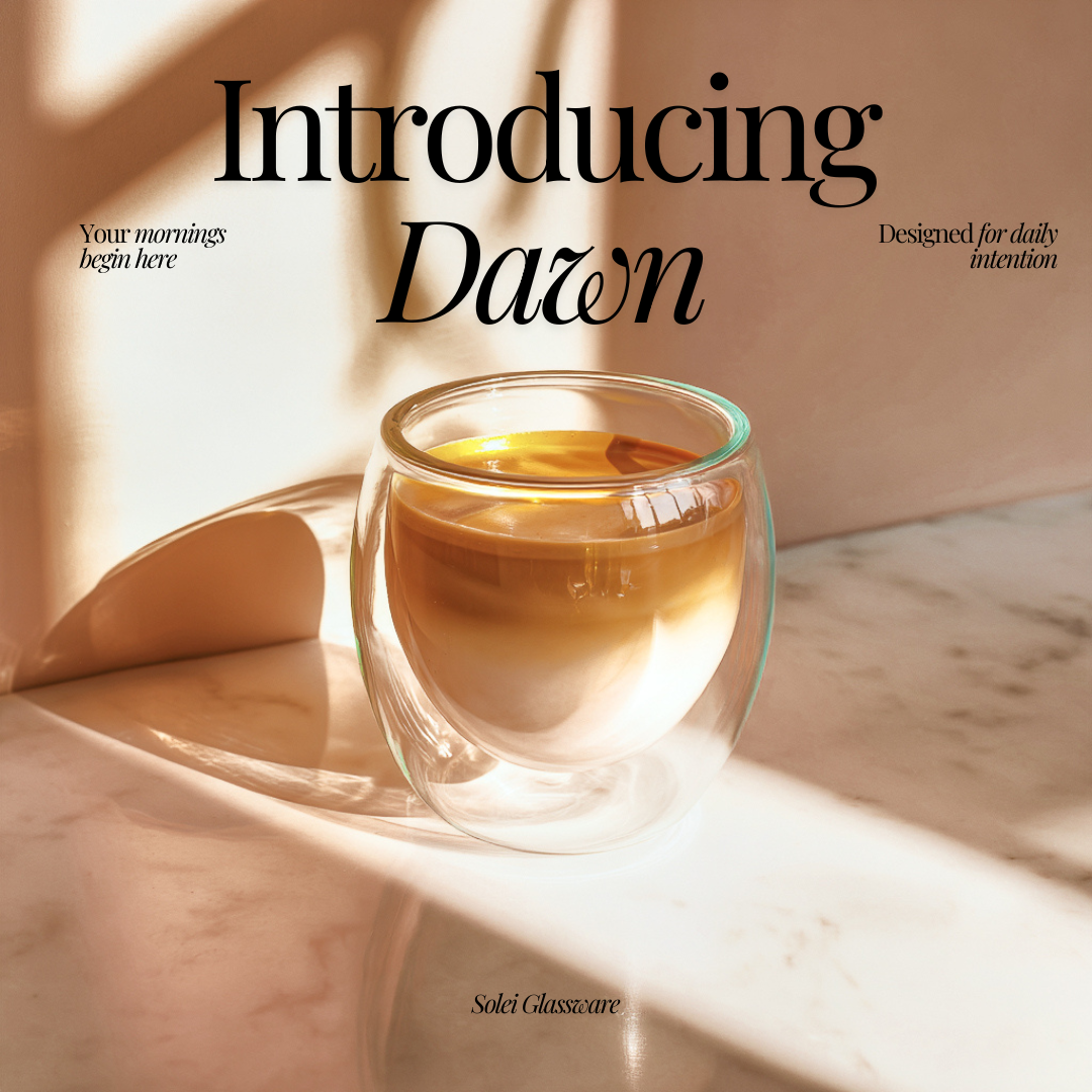 Solei Dawn Cup — 8.4 oz Double Wall Glass Cup